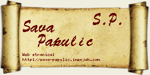 Sava Papulić vizit kartica